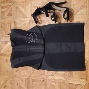 Bebe bustier top and mini skirt set